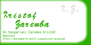 kristof zaremba business card